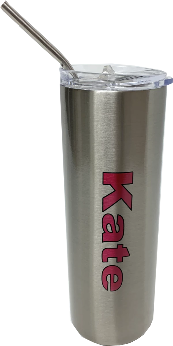 ActiveDogsCom Logo Personalized Stainless Steel Tumbler W/ Metal Straw 20oz - Image 2