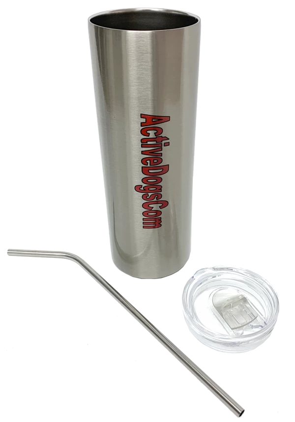 ActiveDogsCom Logo Personalized Stainless Steel Tumbler W/ Metal Straw 20oz - Image 5