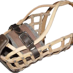 Leather German Agitation Basket Muzzle