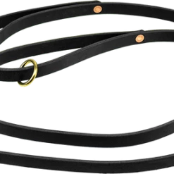 Double Handle 3/4" Leather Dog Leash 6'