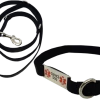 Service Dog Hands-Free 7' Leash & Collar W/ Chrome Service Dog ID Tag