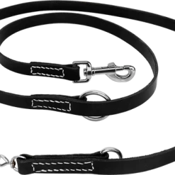 Hands Free Leather Dog Leash 7' French Scissor Snap