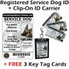 ActiveDogs Registered Service Dog ID Card + 3 Key Tag Cards + Clip-On Carrier + Free Digital Copy