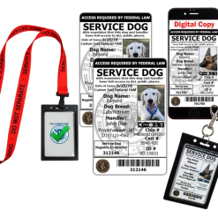 2pk Service Dog Photo ID Card + 2 Carriers + Free Registration + Digital Copy For Airline Travel