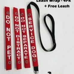 Service Dog Identification Leash Wrap Set + Free Leash