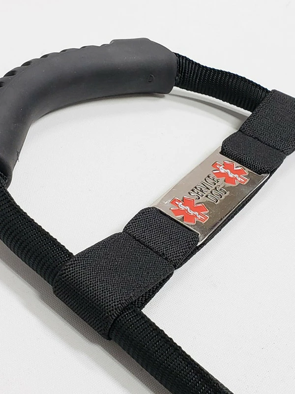 Solid Snap-On Service Dog Bridge Handle With Medical ID Band - Image 6