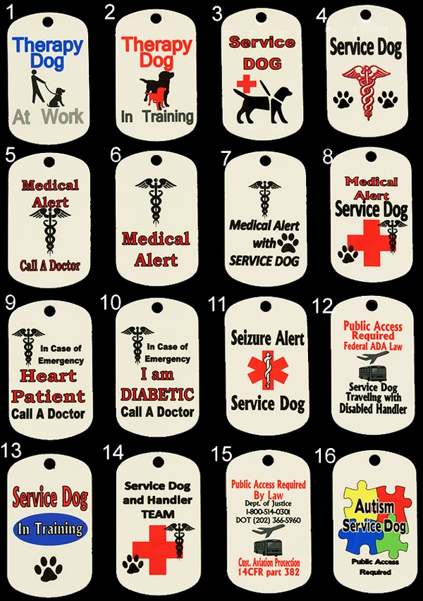 Service Dog Metal Identification Tag Double Sided - Image 2