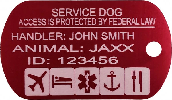 Aluminum Service Dog Tag - Dog & Handler Double Sided Registered Tag - Image 5