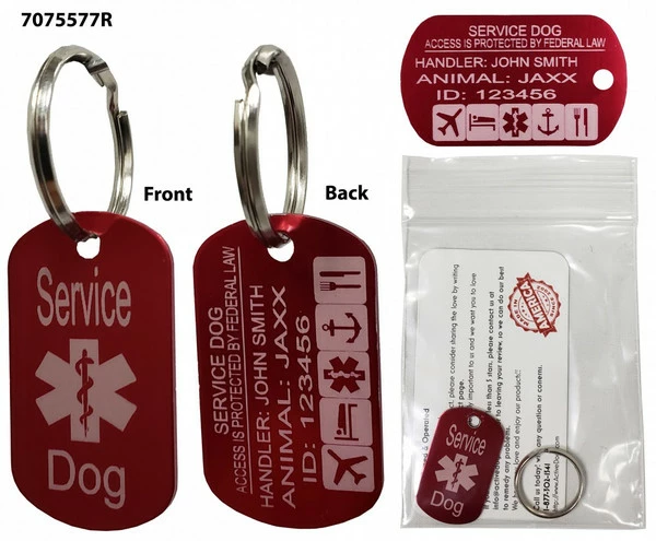Aluminum Service Dog Tag - Dog & Handler Double Sided Registered Tag - Image 3