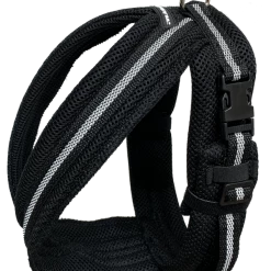 Padded Easy Walk Harness No Pull Dog Vest- Black Reflective Spacer Mesh