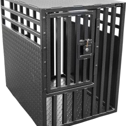 Powder Coated Double Door Diamond Tread Aluminum Dog Crate