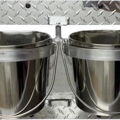 Swinging Double Diner - Dog Drink & Food Bowls For Kennel
